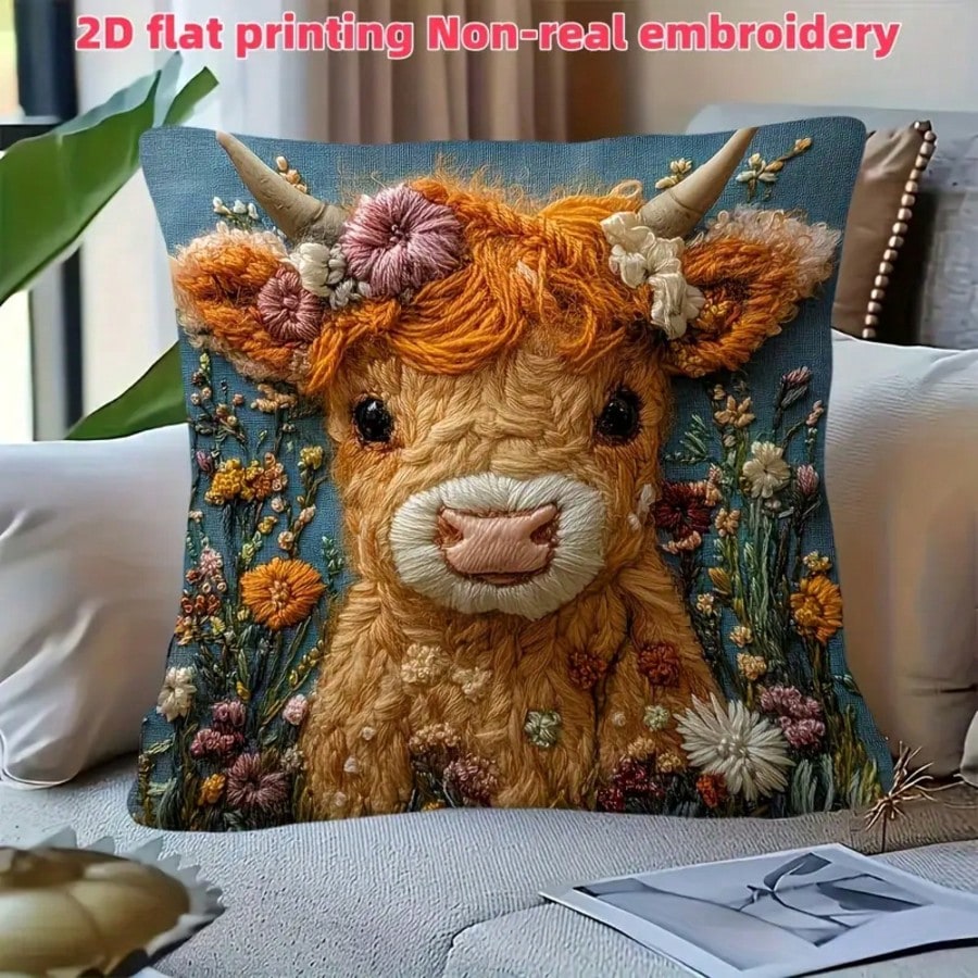 Pillow Insert 18X18 - 1 buah Sarung Bantal Dekoratif Sapi