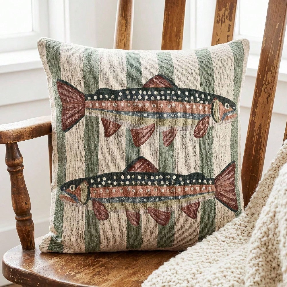 Bantal Hias Ikan Trout Pelangi - Pillow Insert 18X18 ulasan dan harga