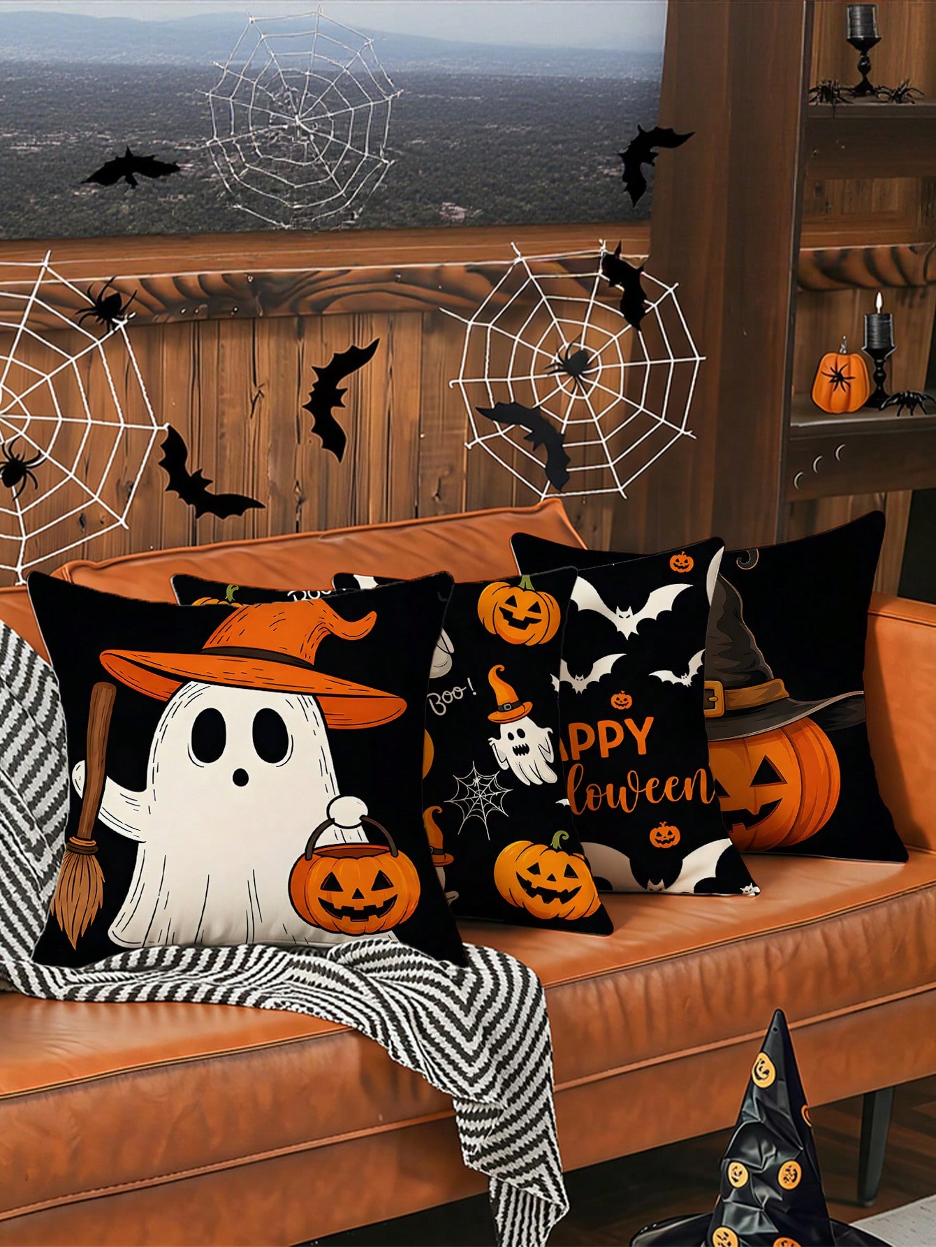 4 buah sarung bantal Halloween - Pillow Insert 18X18 ulasan dan harga