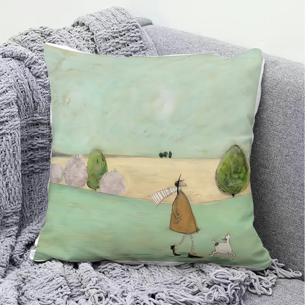 1pc Sarung Bantal Motif Kartun - Pillow Insert 18X18 ulasan dan harga